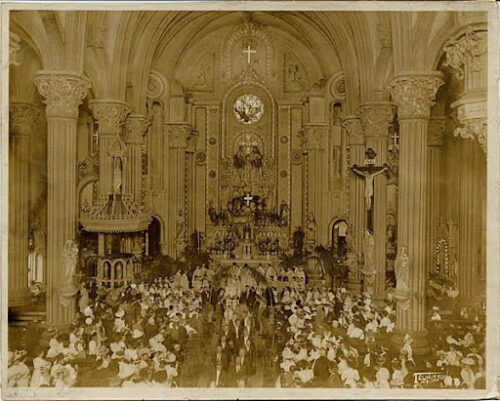 An archival image of St. Mary’s Catholic Church, regular home venue of the New Orleans Philharmonic Society