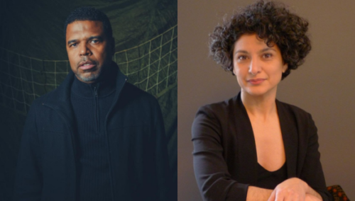 headshots of Rickerby Hinds & Kayhan Irani, VCFA guest artists discussing the collective creative practice 